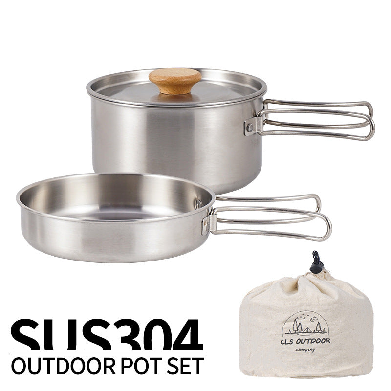 Portable Stainless Steel Folding Pot Frying Pan/Soup Pot