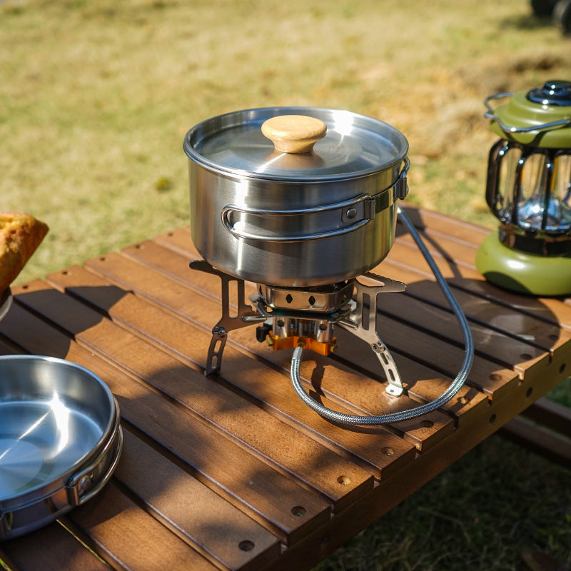 Portable Stainless Steel Folding Pot Frying Pan/Soup Pot