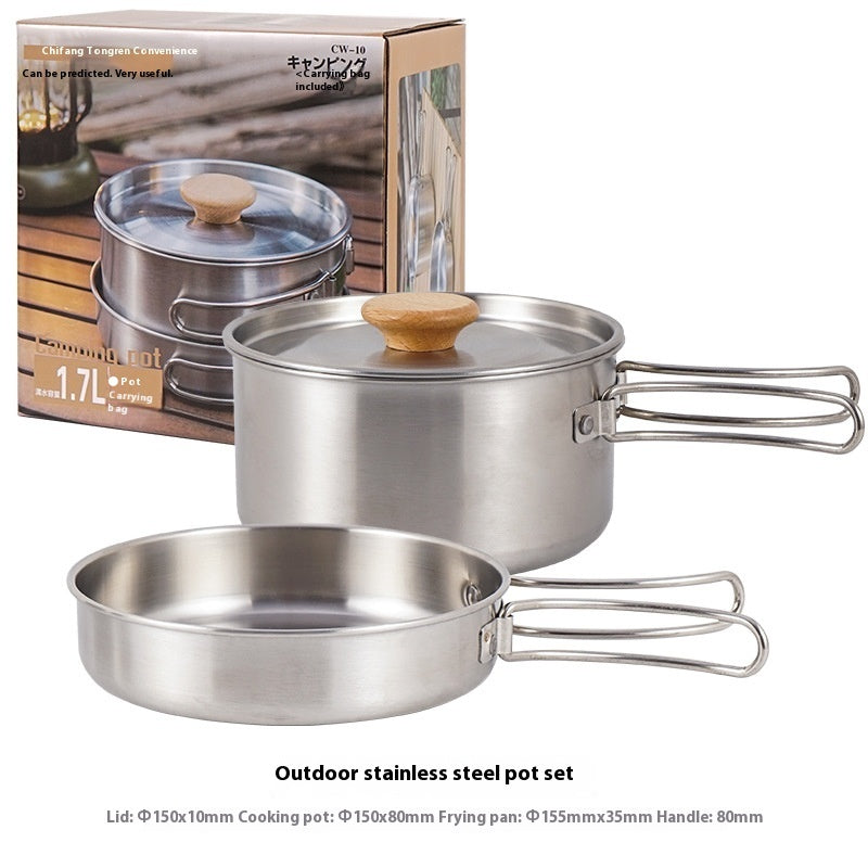 Portable Stainless Steel Folding Pot Frying Pan/Soup Pot